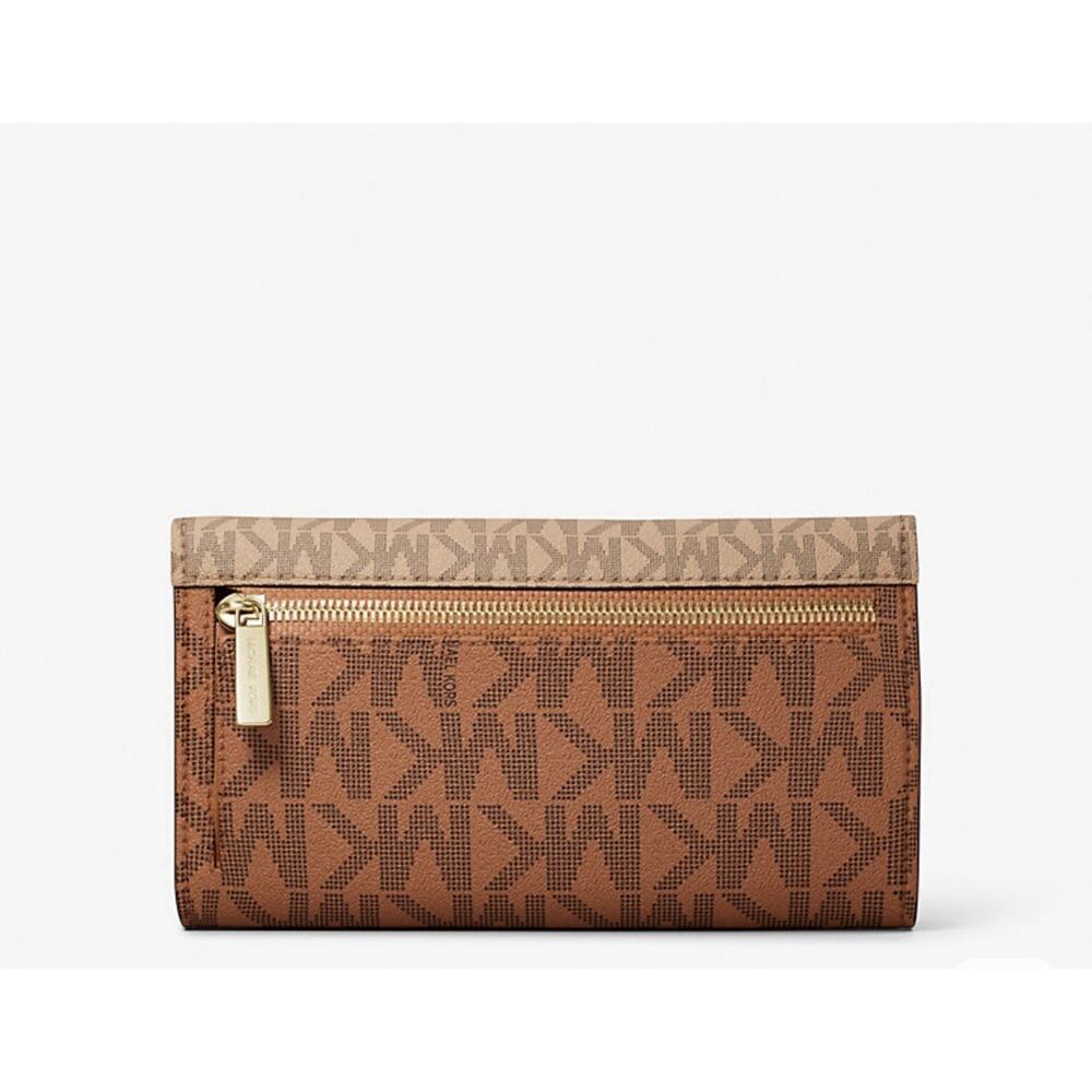 Michael Kors Jet Set Travel Large Trifold Leather Wallet - Picture 2 of 3